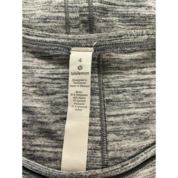 Lululemon 4 Gray Long Sleeved Scoop Neck Athletic Shirt - Picture 4 of 4